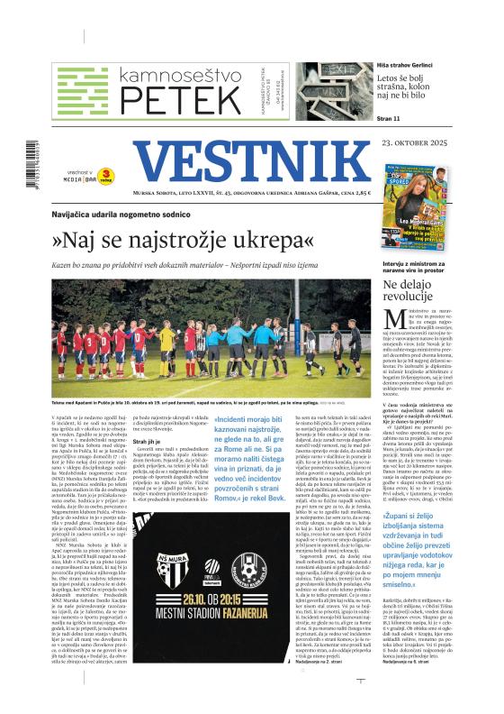 Naslovnica (cover) Vestnik